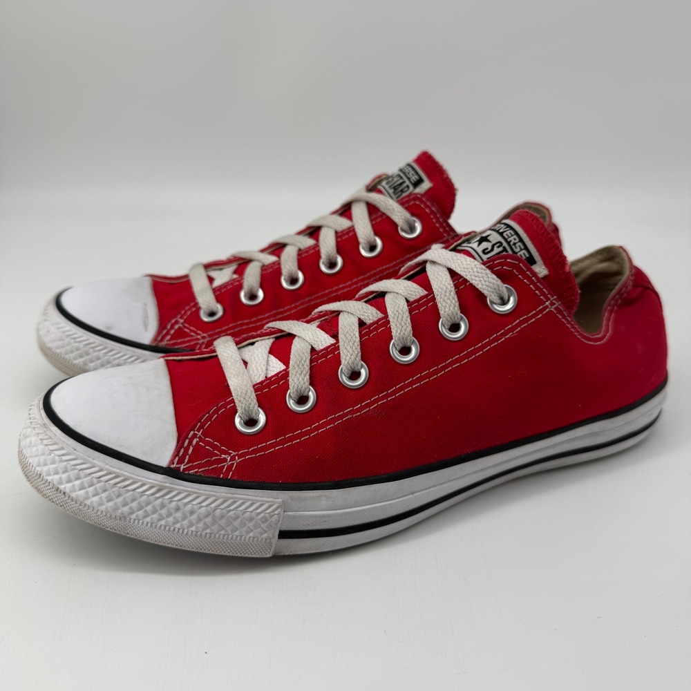 Converse All Star Shoes M8 W10 Red Low Top Canvas Bella Swan Indie Retro Bloke